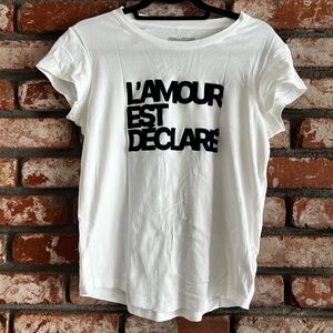 Zadig & Voltaire White Tee with Black Text